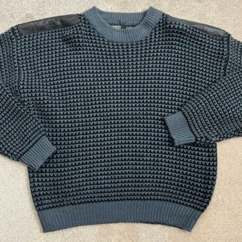 Vintage 80-s sweater by Street Scene with leather inserts